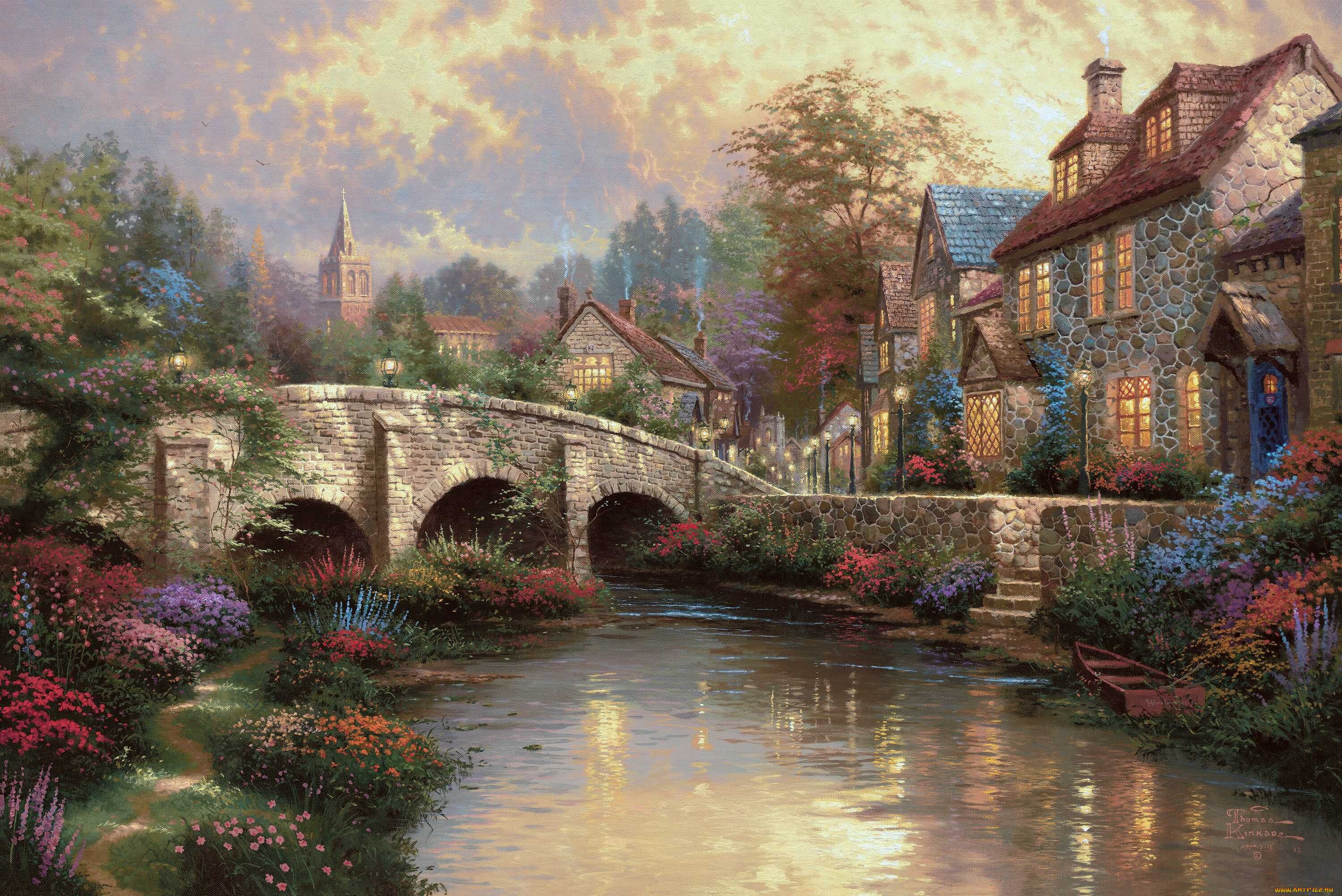 cobblestone brooke, , thomas kinkade, , , , 